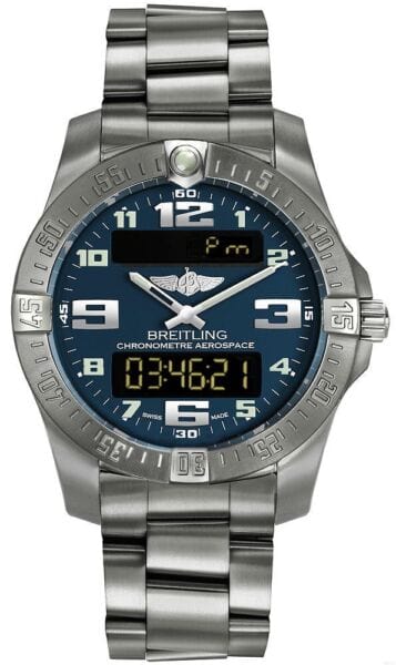 Breitling Aerospace Evo Blue Dial Silver Steel Strap Watch for Men - E79363101C1E1