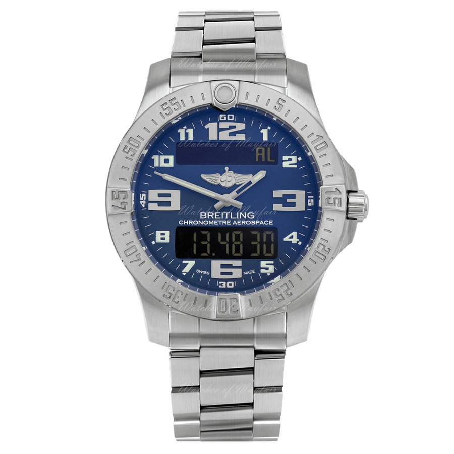 Breitling Aerospace Evo Blue Dial Silver Steel Strap Watch for Men - E79363101C1E1