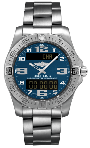 Breitling Aerospace Evo Blue Dial Silver Steel Strap Watch for Men - E79363101C1E1