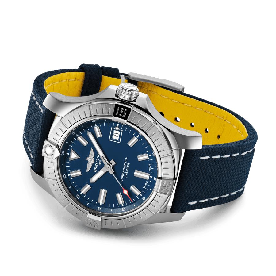 Breitling Avenger Automatic 43 Blue Dial Blue Nylon Strap Watch for Men - A17318101C1X1