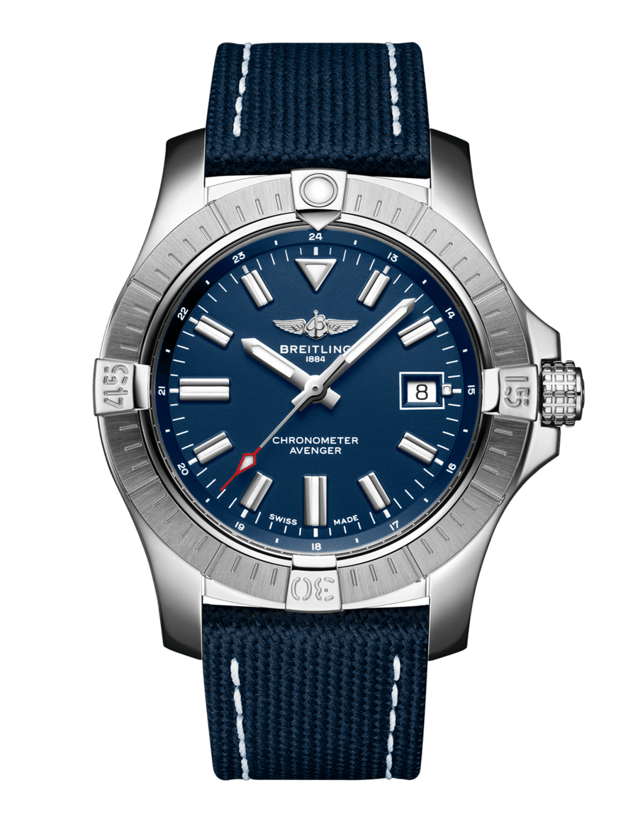 Breitling Avenger Automatic 43 Blue Dial Blue Nylon Strap Watch for Men - A17318101C1X1