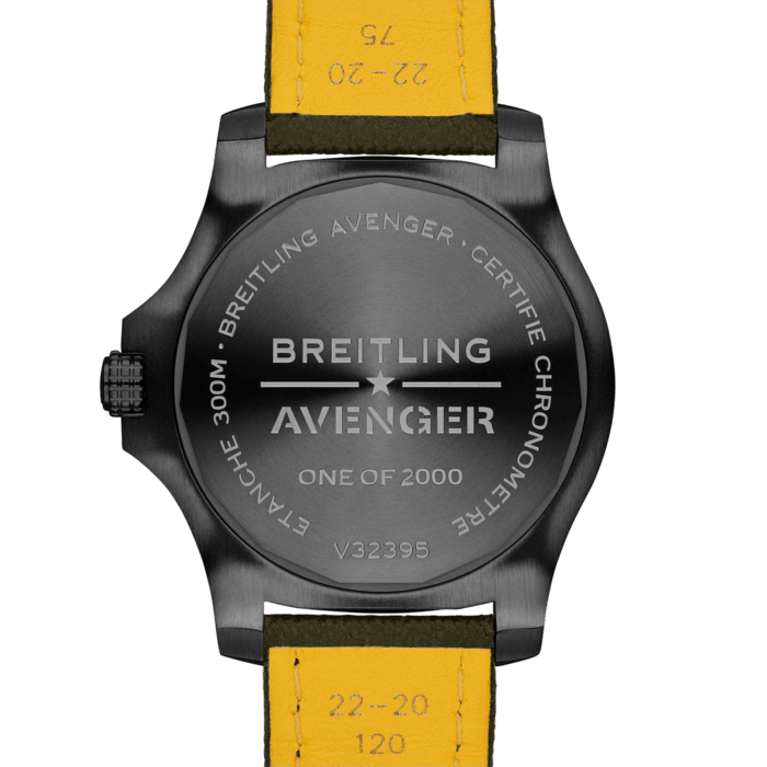 Breitling Avenger Automatic GMT 45 Night Mission Green Dial Green Nylon Strap Watch for Men - V323952A1L1X1