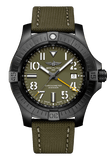 Breitling Avenger Automatic GMT 45 Night Mission Green Dial Green Nylon Strap Watch for Men - V323952A1L1X1