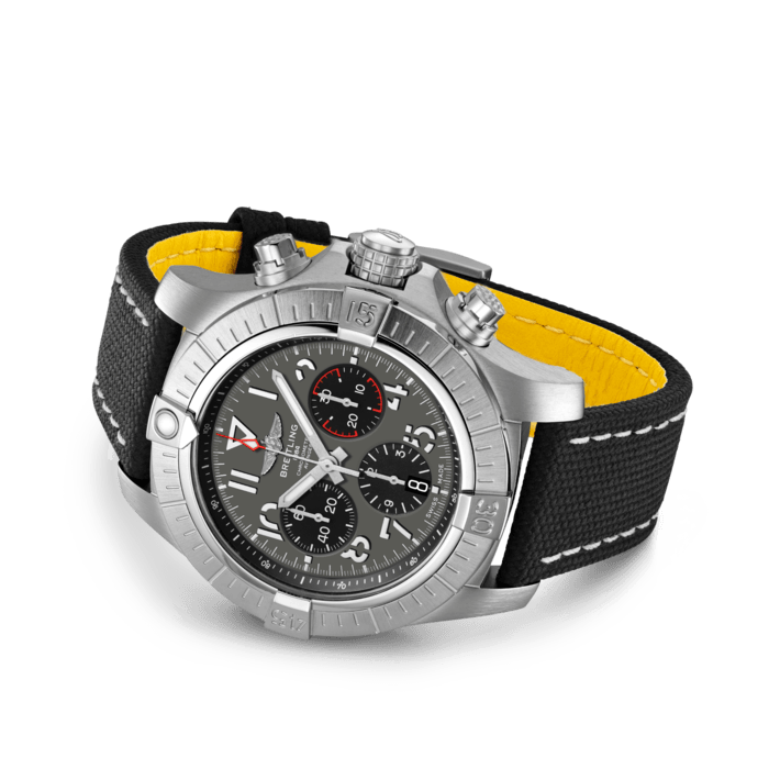 Breitling Avenger B01 Chronograph 45 Anthracite Dial Black Nylon Strap Watch for Men - AB01821A1B1X1