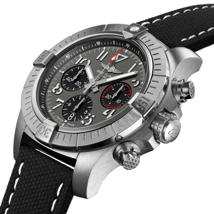 Breitling Avenger B01 Chronograph 45 Anthracite Dial Black Nylon Strap Watch for Men - AB01821A1B1X1
