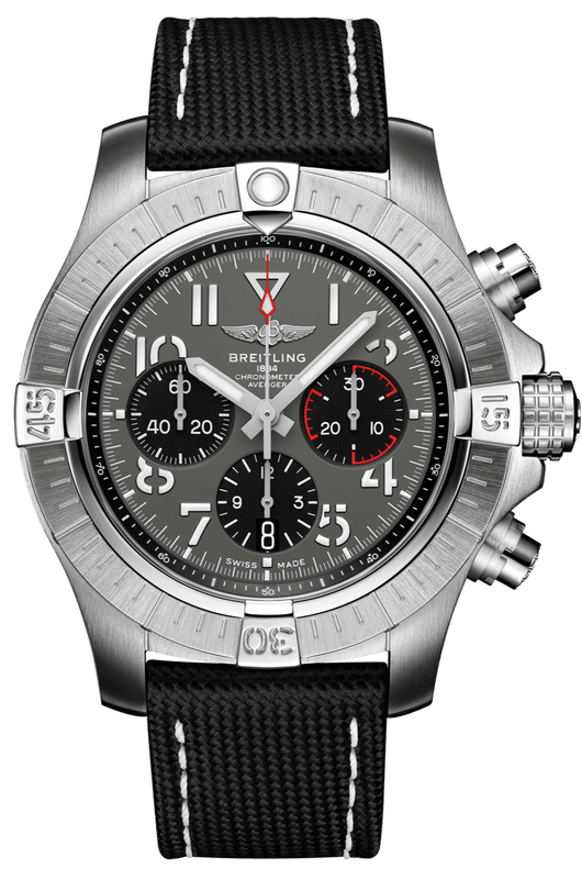 Breitling Avenger B01 Chronograph 45 Anthracite Dial Black Nylon Strap Watch for Men - AB01821A1B1X1
