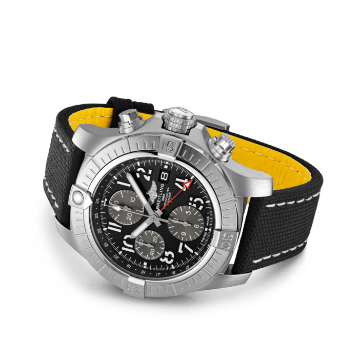 Breitling Avenger B01 Chronograph GMT Black Dial Black Nylon Strap Watch for Men - A24315101B1X1