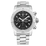 Breitling Avenger Chronograph 43 Black Dial Silver Steel Strap Watch for Men - A13385101B1A1