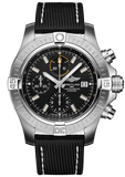 Breitling Avenger Chronograph 45mm Black Dial Black Leather Strap Watch for Men - A13317101B1X1