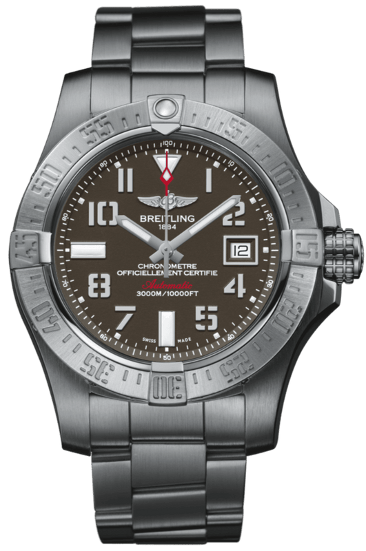 Breitling Avenger II Seawolf 45mm Grey Dial Silver Steel Strap Mens Watch - A1733110/F563