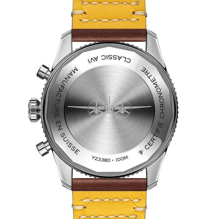 Breitling Avi Chronograph 42 Mosquito Black Dial Brown Leather Strap Watch for Men - Y233801A1B1X1