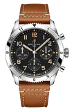 Breitling Avi Chronograph 42 P-51 Mustang Black Dial Brown Leather Strap Watch for Men - A233803A1B1X1