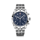 Breitling Avi Chronograph 42 Tribute to Vought F4U Corsair Blue Dial Silver Steel Strap Watch for Men - A233801A1C1A1