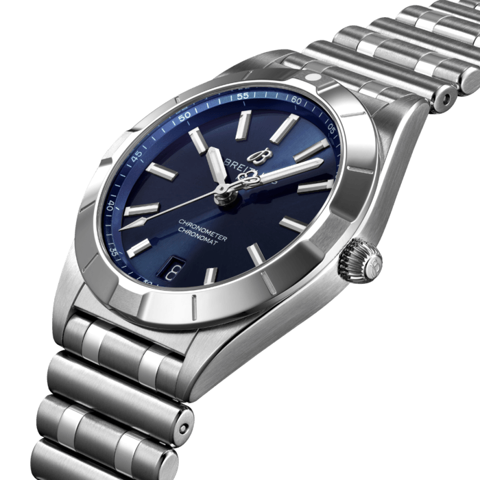 Breitling Chronomat 32 Blue Dial Silver Steel Strap Watch for Women - A77310101C1A1