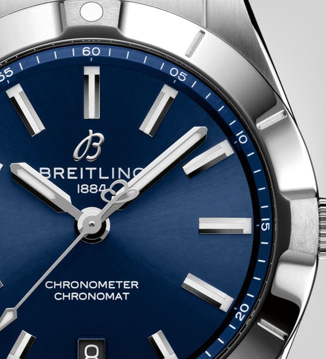 Breitling Chronomat 32 Blue Dial Silver Steel Strap Watch for Women - A77310101C1A1