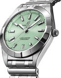 Breitling Chronomat 32 Diamonds Green Dial Silver Steel Strap Watch for Women - A77310101L1A1