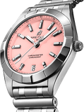 Breitling Chronomat 32 Diamonds Pink Dial Silver Steel Strap Watch for Women - A77310101K1A1