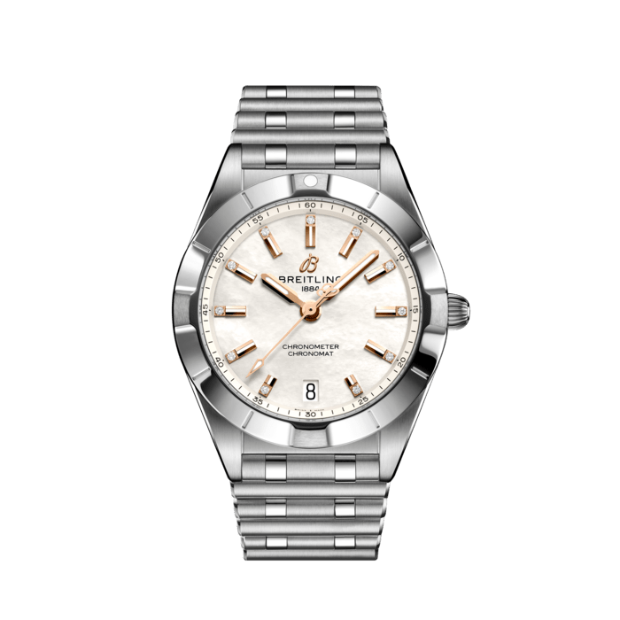 Breitling Chronomat 32 Mother of Pearl Dial Silver Steel Strap Watch for Women - A77310101A4A1