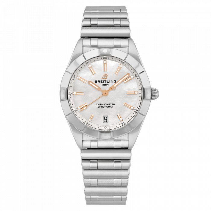 Breitling Chronomat 32 Mother of Pearl Dial Silver Steel Strap Watch for Women - A77310101A4A1