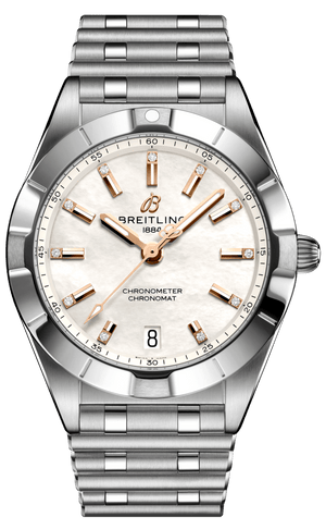 Breitling Chronomat 32 Mother of Pearl Dial Silver Steel Strap Watch for Women - A77310101A4A1