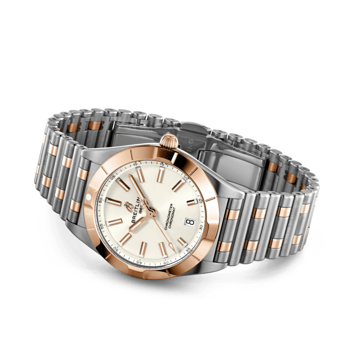Breitling Chronomat 32 White Dial Two Tone Steel Strap Watch for Women - U77310101A1U1