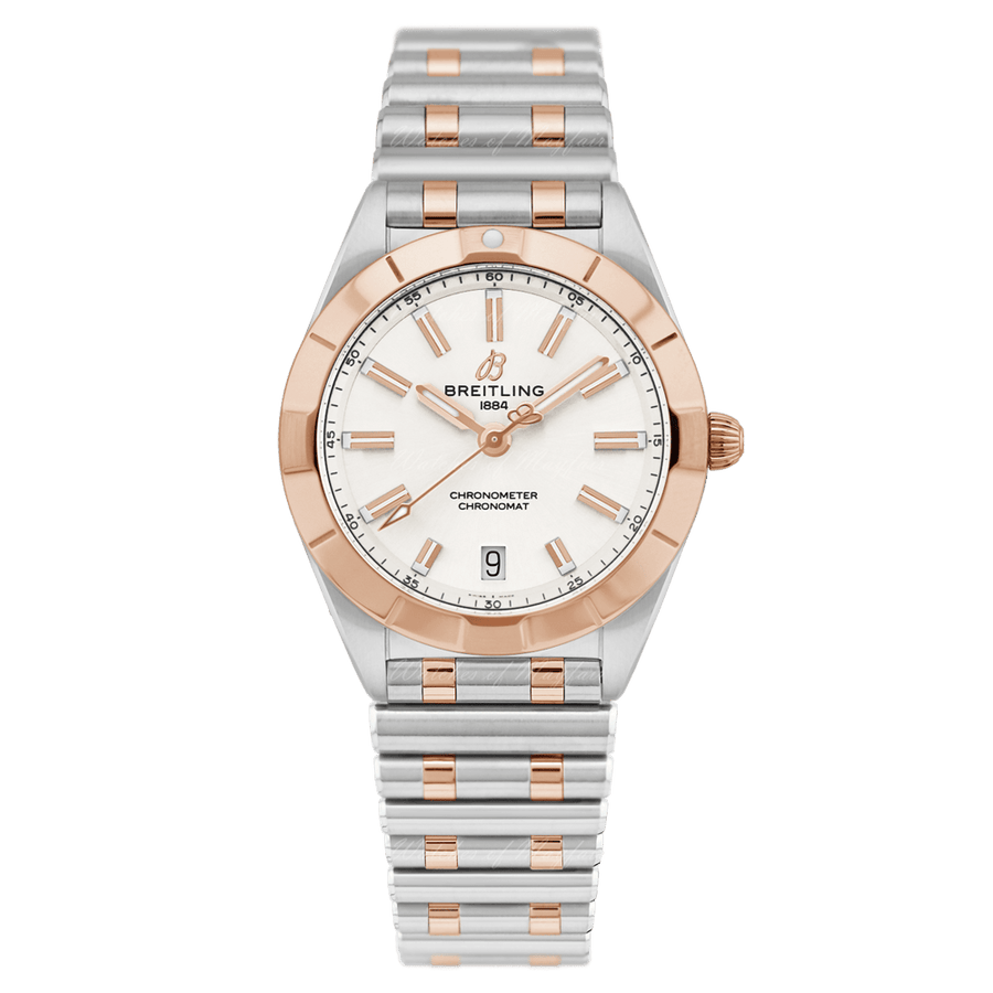 Breitling Chronomat 32 White Dial Two Tone Steel Strap Watch for Women - U77310101A1U1