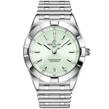 Breitling Chronomat 32 Diamonds Green Dial Silver Steel Strap Watch for Women - A77310101L1A1