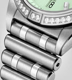 Breitling Chronomat Automatic 36 Diamonds Green Dial Two Tone Steel Strap Watch for Women - A10380591L1A1