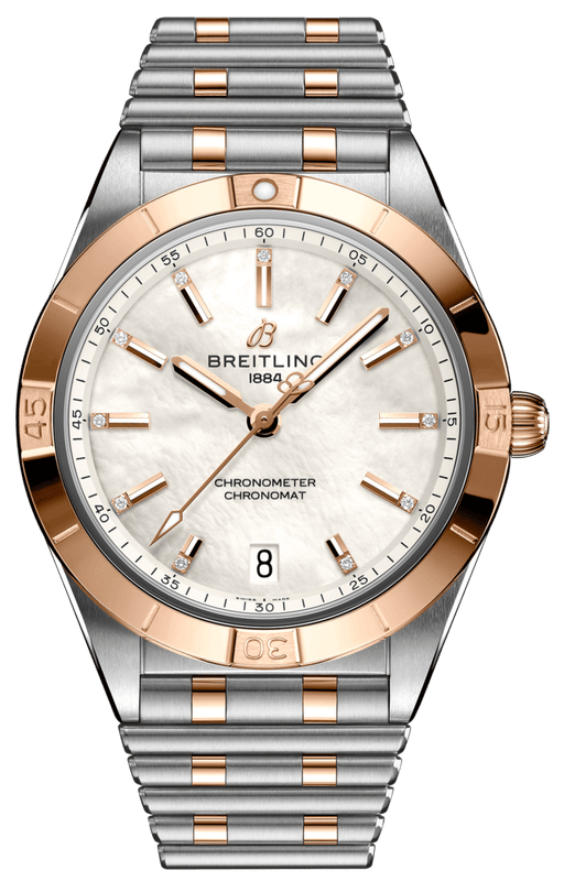 Breitling Chronomat 36 Mother of Pearl Dial Two Tone Steel Strap Watch for Women - U10380101A2U1