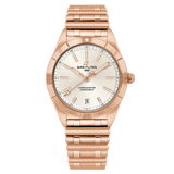 Breitling Chronomat 32 White Dial Rose Gold Steel Strap Watch for Women - R10380101A1R1