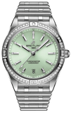 Breitling Chronomat Automatic 36 Diamonds Green Dial Two Tone Steel Strap Watch for Women - A10380591L1A1