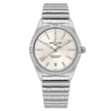 Breitling Chronomat Automatic 36 Diamonds White Dial Silver Steel Strap Watch for Women - A10380591A1A1
