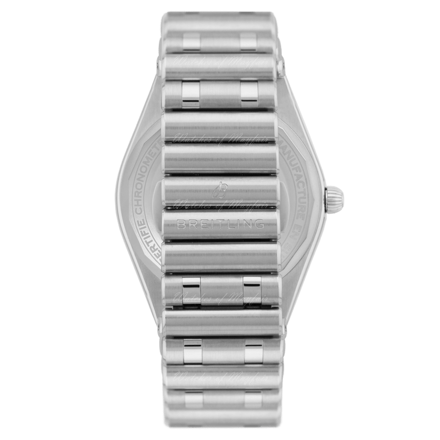 Breitling Chronomat Automatic 36 Green Dial Silver Steel Strap Watch for Women - A10380101L1A1