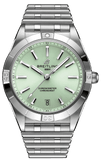 Breitling Chronomat Automatic 36 Green Dial Silver Steel Strap Watch for Women - A10380101L1A1