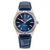 Breitling Chronomat Automatic 36 South Sea Blue Dial Blue Leather Strap Watch for Women - A10380611C1P1