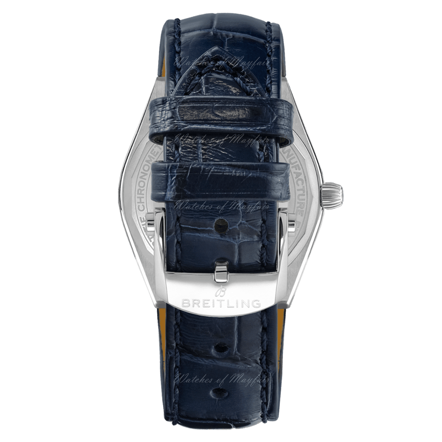Breitling Chronomat Automatic 36 South Sea Blue Dial Blue Leather Strap Watch for Women - A10380611C1P1