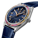 Breitling Chronomat Automatic 36 South Sea Blue Dial Blue Leather Strap Watch for Women - A10380611C1P1