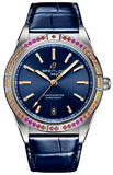 Breitling Chronomat Automatic 36 South Sea Blue Dial Blue Leather Strap Watch for Women - A10380611C1P1