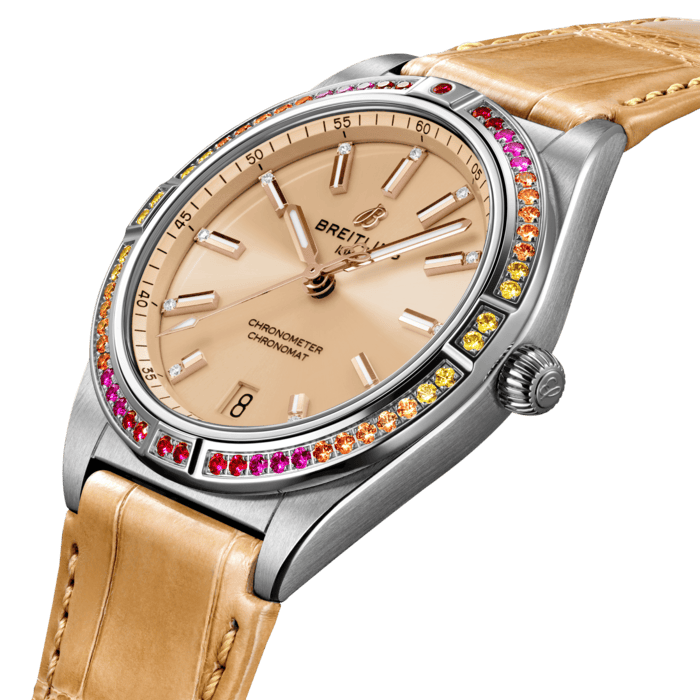 Breitling Chronomat Automatic 36 South Sea Brown Dial Brown Leather Strap Watch for Women - A10380611A1P1