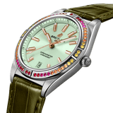 Breitling Chronomat Automatic 36 South Sea Green Dial Green Leather Strap Watch for Women - A10380611L1P1