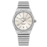 Breitling Chronomat Automatic 36 Diamonds White Dial Silver Steel Strap Watch for Women - A10380591A1A1