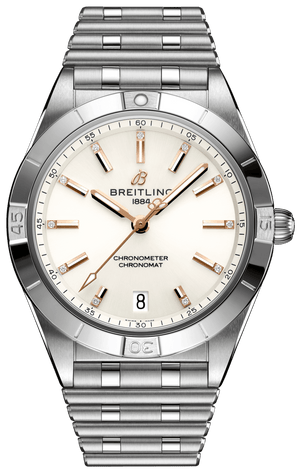 Breitling Chronomat Automatic 36 White Dial Silver Steel Strap Watch for Women - A10380101A2A1