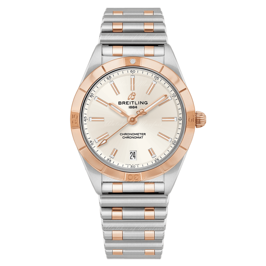 Breitling Chronomat Automatic 36 White Dial Two Tone Steel Strap Watch for Women - U10380101A1U1