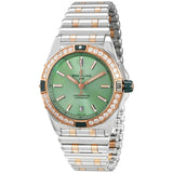 Breitling Super Chronomat Automatic 38 Diamonds Green Dial Two Tone Steel Strap Watch for Women - U17356531L1U1