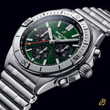 Breitling Chronomat B01 42mm Green Dial Silver Steel Strap Watch for Men - AB01343A1L1A1