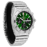 Breitling Chronomat B01 42mm Green Dial Silver Steel Strap Watch for Men - AB01343A1L1A1