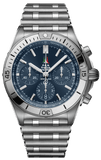 Breitling Chronomat B01 42 Frecce Tricolori Blue Dial Silver Steel Strap Watch for Men - AB01344A1C1A1