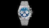 Breitling Chronomat B01 42 Six Nations Italy Blue Dial Silver Steel Strap Watch for Men - AB0134A41C1A1