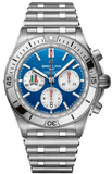 Breitling Chronomat B01 42 Six Nations Italy Blue Dial Silver Steel Strap Watch for Men - AB0134A41C1A1