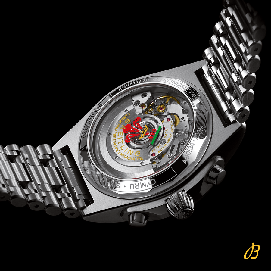 Breitling Chronomat B01 42 Six Nations Wales Red Dial Silver Steel Strap Watch for Men - AB0134A61K1A1